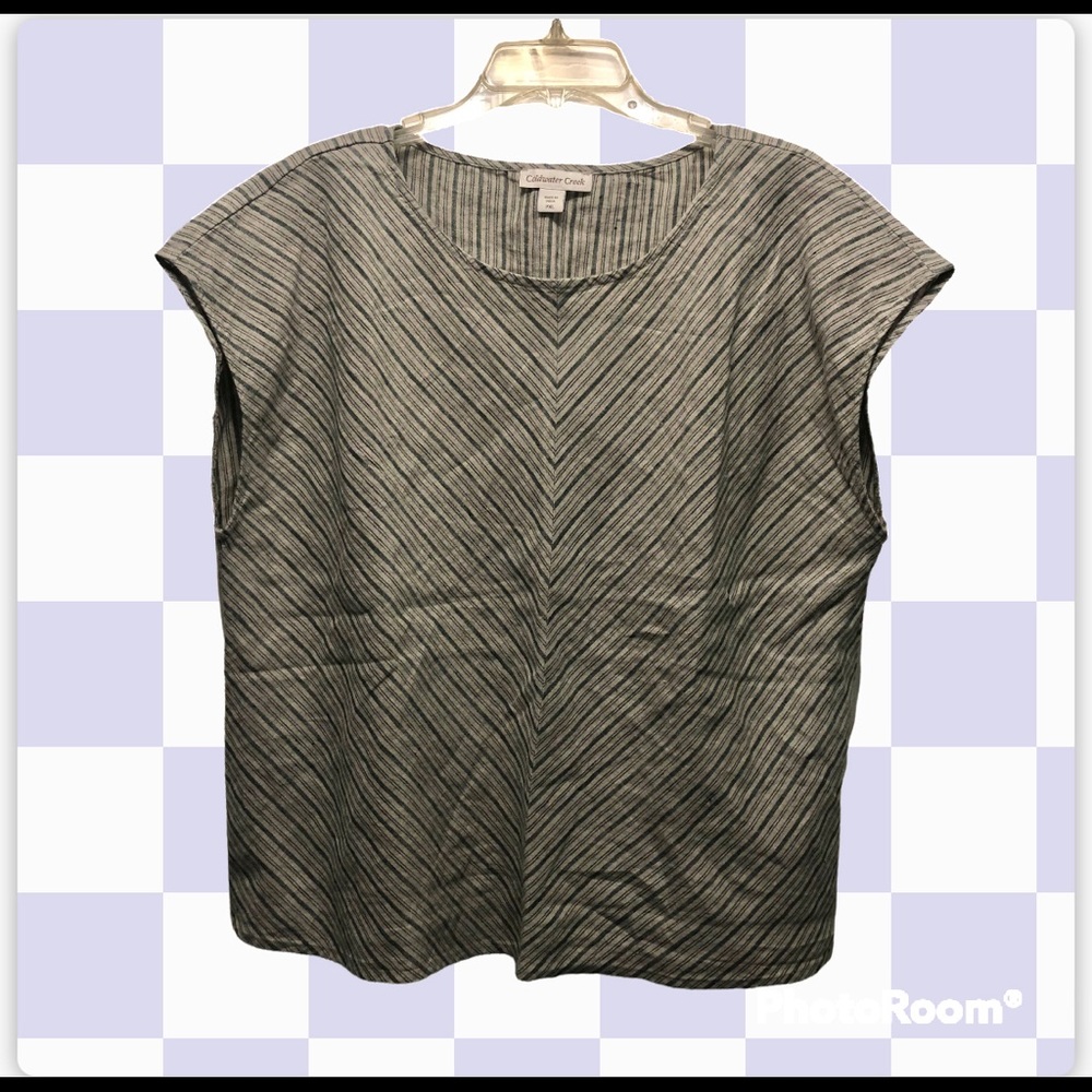Boxy Striped Linen Top